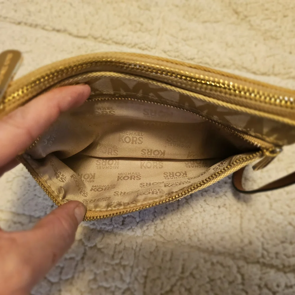 Michael Kors Tan Monogram Clutch - Picture 2 of 4